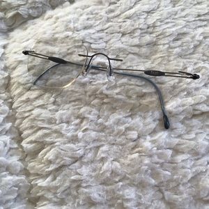 Silhouette Titan Modern Art Rimless Titanium Eyeglasses Crystal Blue M7374